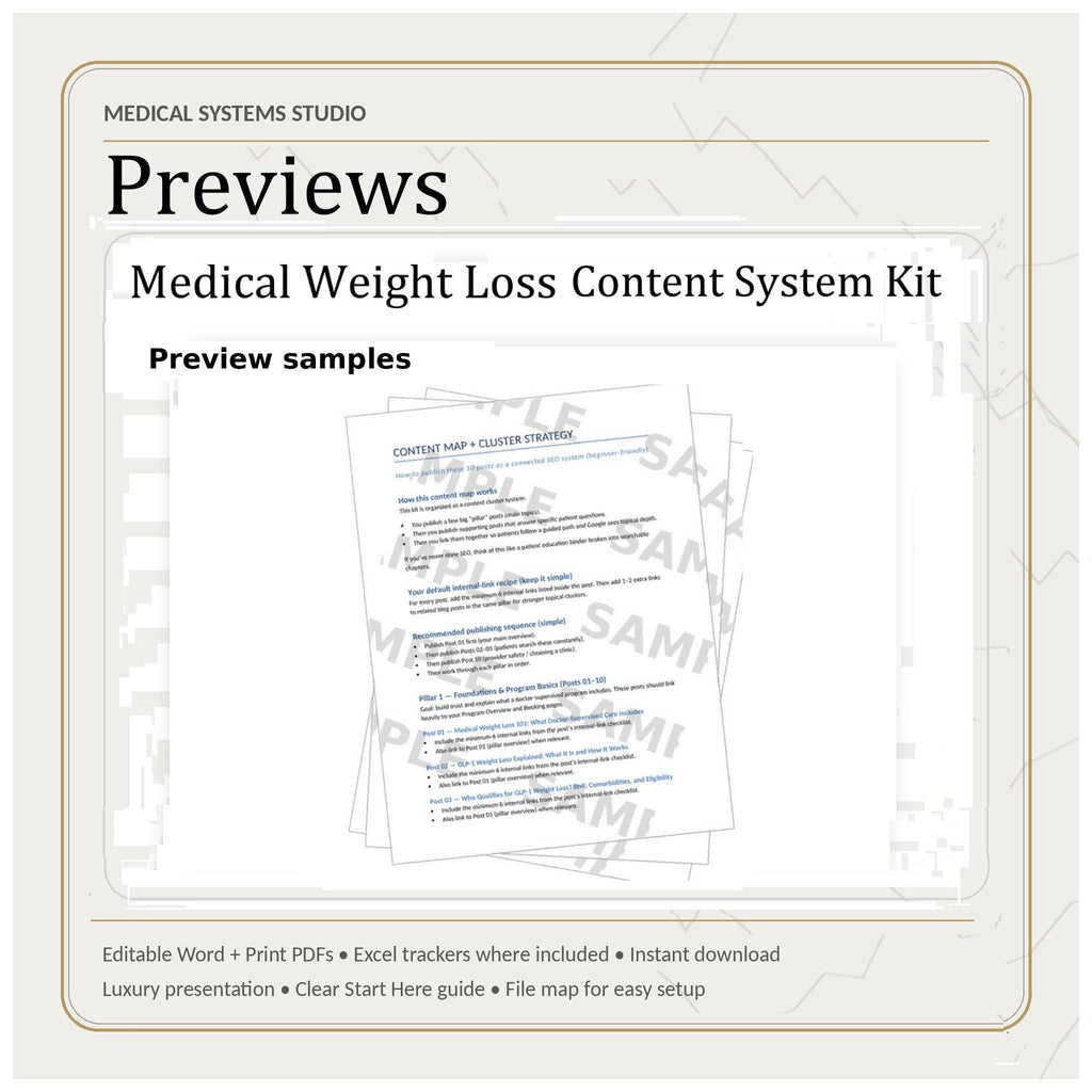 GLP-1 Medical Weight Loss Blog Kit • 50 GLP-1 SEO Posts (Digital Download)