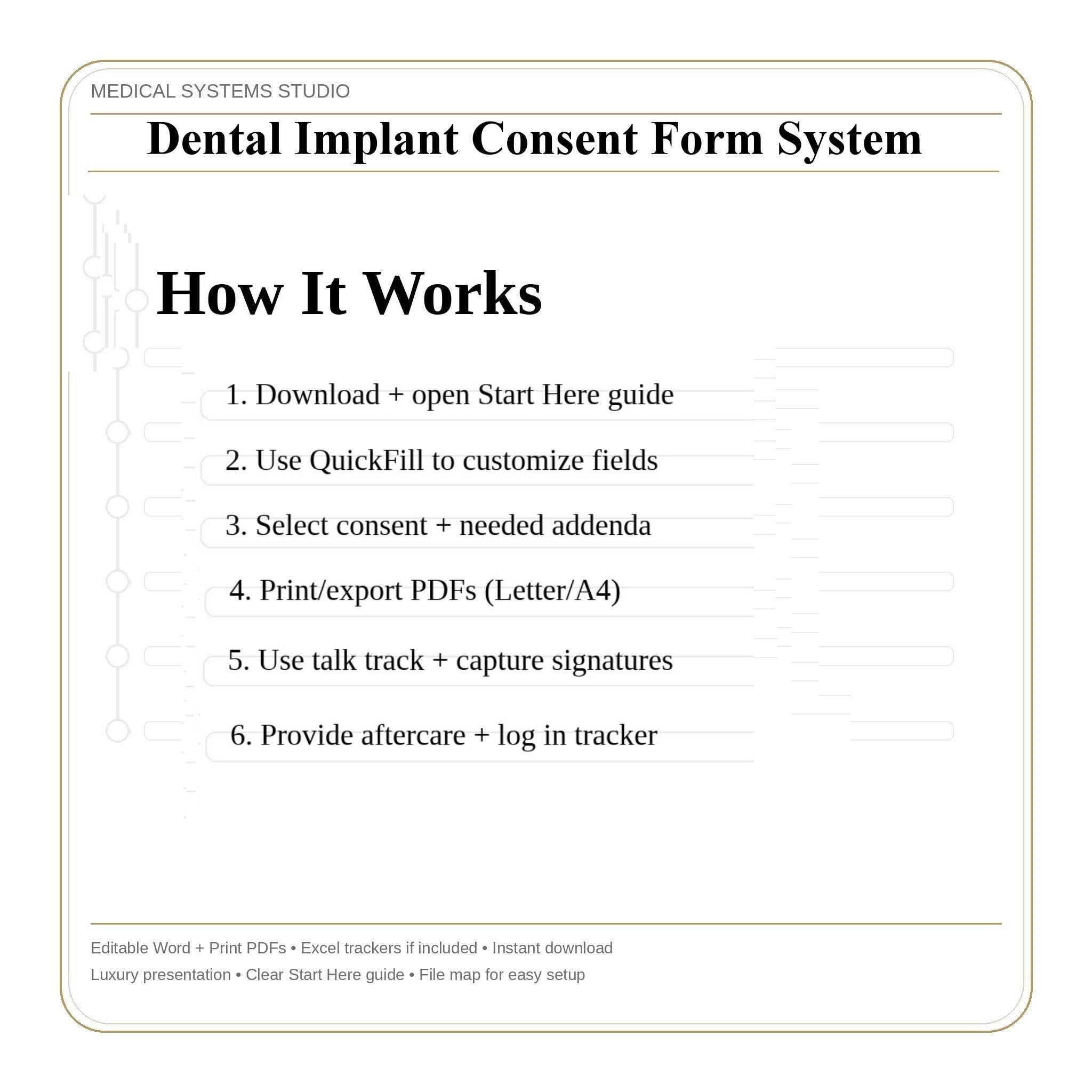 Dental Implant Consent Form System | Customizable Templates (DOCX, PDF, XLSX)