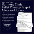Hormone Clinic Pellet Therapy Prep & Aftercare Library | TRT/HRT/BHRT (Word/PDF/Tracker)