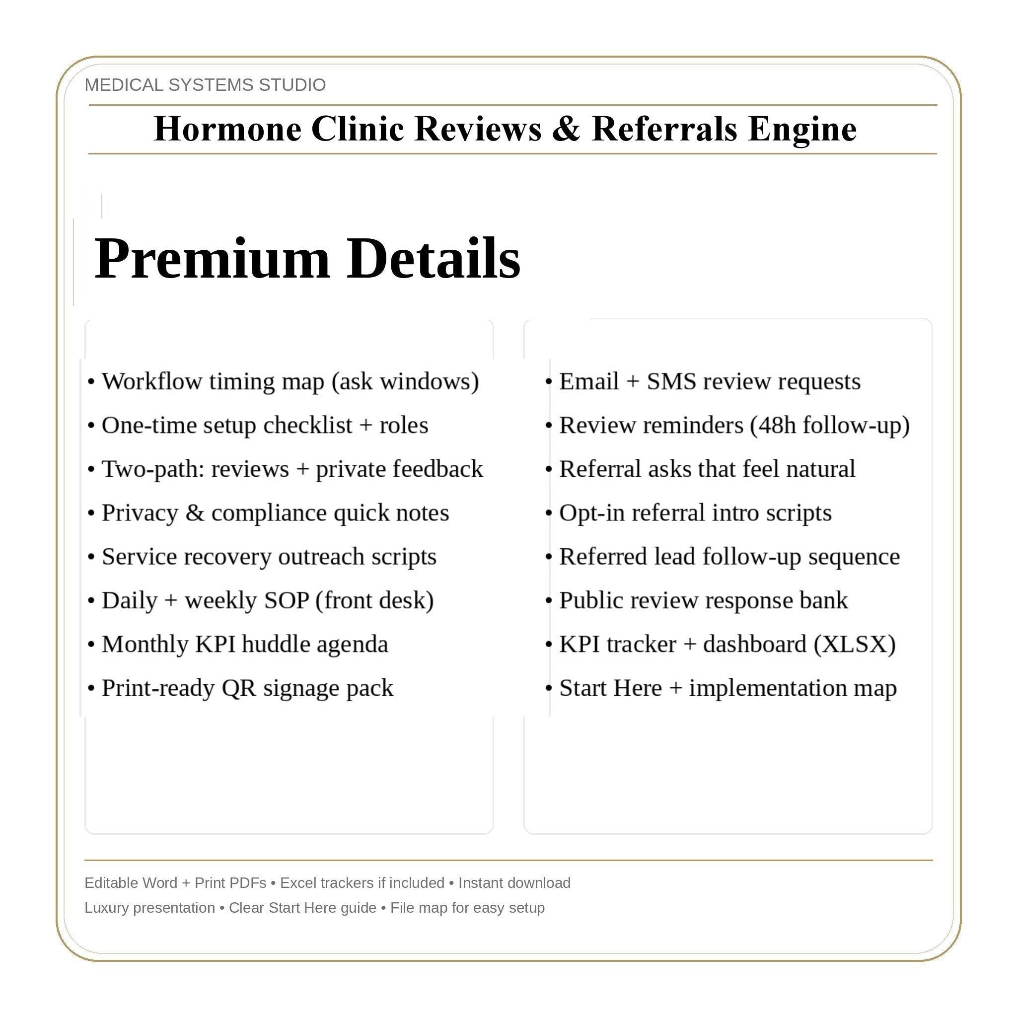 Hormone Clinic Reviews & Referrals Engine | TRT HRT BHRT Reviews qr sign, Scripts (Digital Download)
