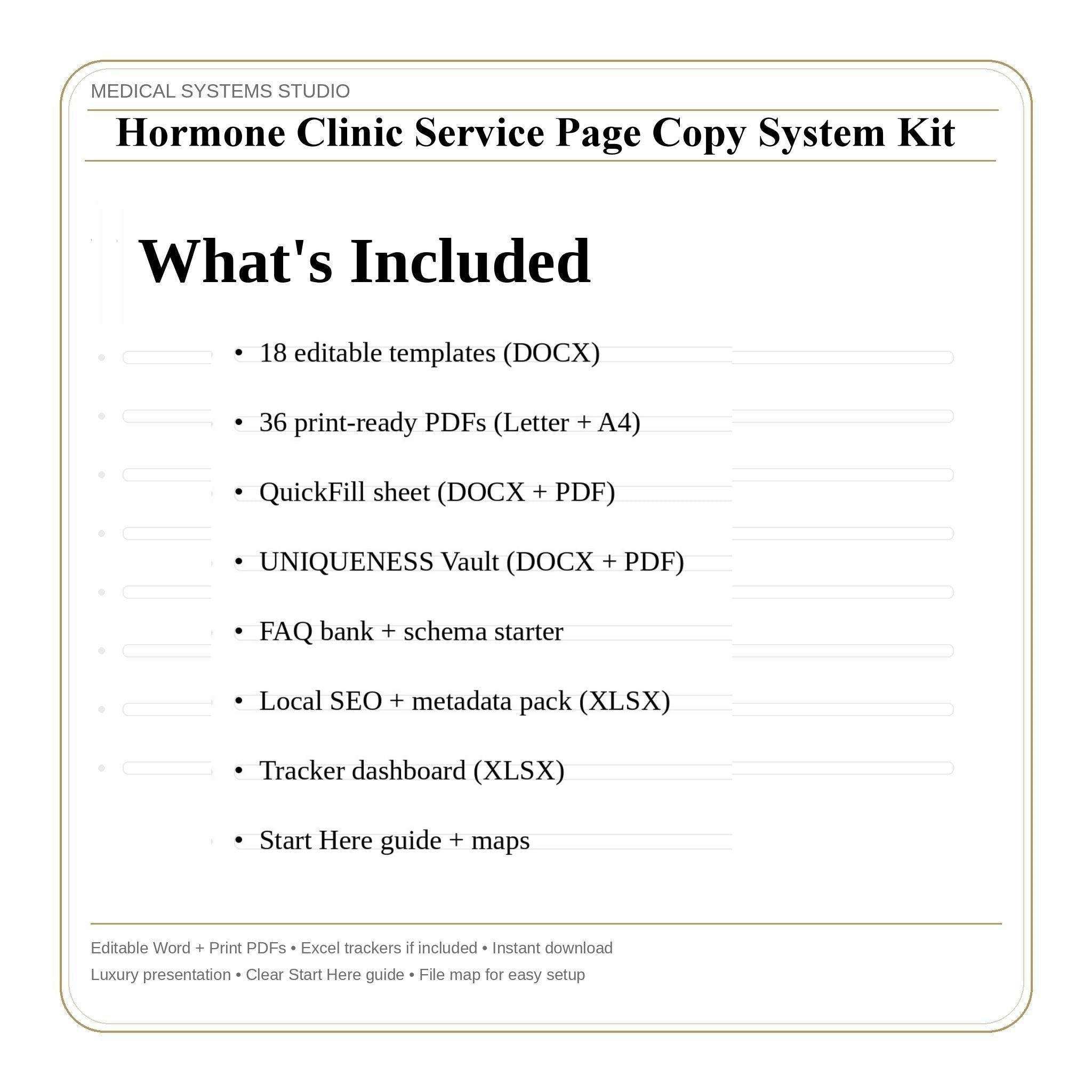 Hormone Clinic Service Page Copy System | TRT HRT BHRT | 10 Seo Templates (Digital Download)